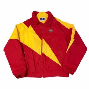 VTG Jammin All Marine Sports Lined Windbreaker Jacket Men’s 2X Red Yellow 90s